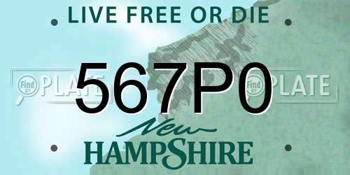 567P0 New Hampshire License Plate
