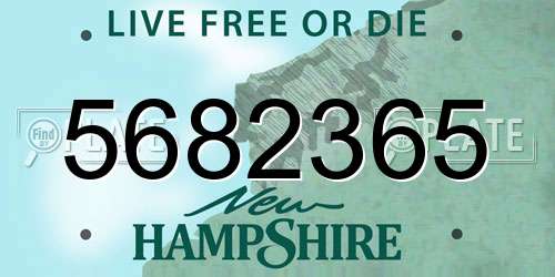 5682365 New Hampshire License Plate