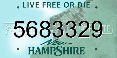 5683329 New Hampshire License Plate