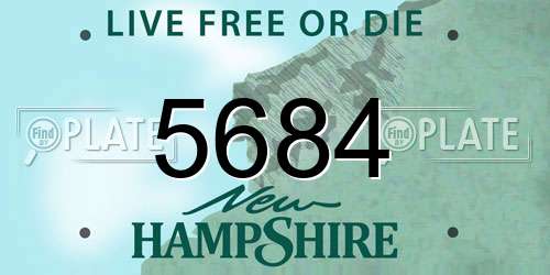 5684 New Hampshire License Plate