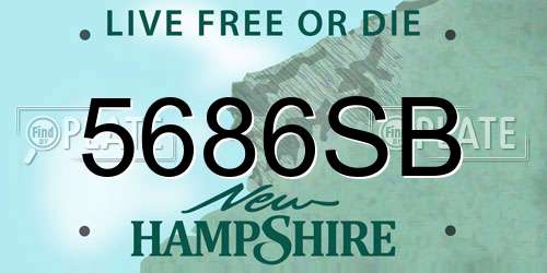 5686SB New Hampshire License Plate