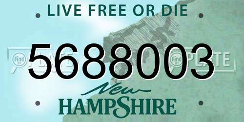 5688003 New Hampshire License Plate