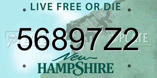 56897Z2 New Hampshire License Plate