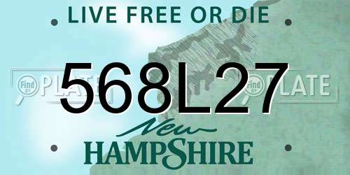 568L27 New Hampshire License Plate
