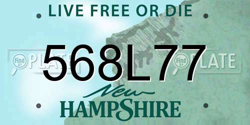 568L77 New Hampshire License Plate