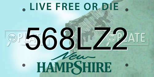 568LZ2 New Hampshire License Plate