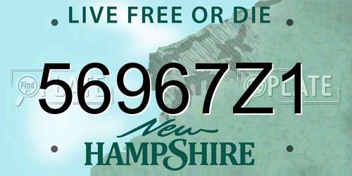 56967Z1 New Hampshire License Plate