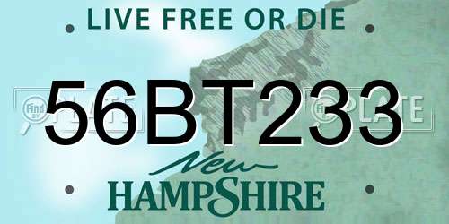 56BT233 New Hampshire License Plate