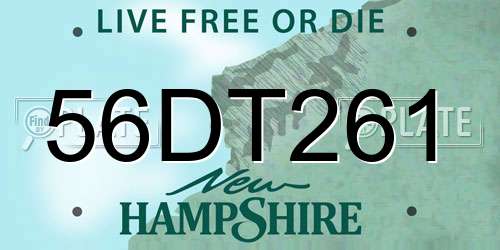 56DT261 New Hampshire License Plate
