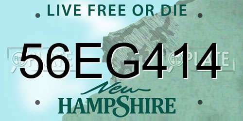 56EG414 New Hampshire License Plate