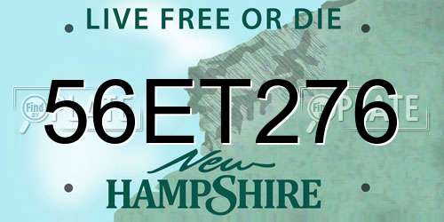 56ET276 New Hampshire License Plate