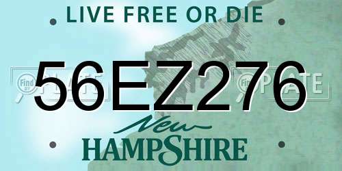 56EZ276 New Hampshire License Plate