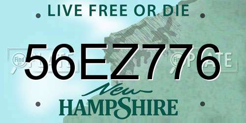 56EZ776 New Hampshire License Plate