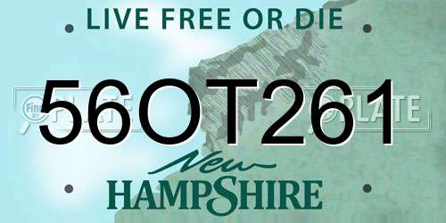 56OT261 New Hampshire License Plate