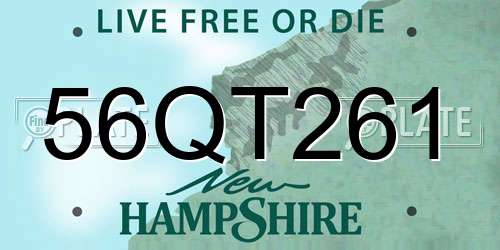 56QT261 New Hampshire License Plate