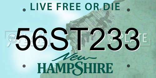 56ST233 New Hampshire License Plate