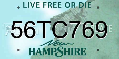 56TC769 New Hampshire License Plate