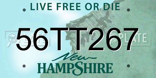 56TT267 New Hampshire License Plate
