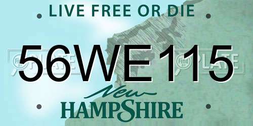 56WE115 New Hampshire License Plate