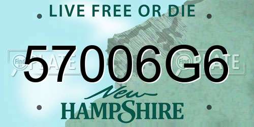 57006G6 New Hampshire License Plate