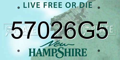 57026G5 New Hampshire License Plate