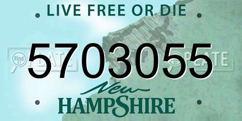 5703055 New Hampshire License Plate