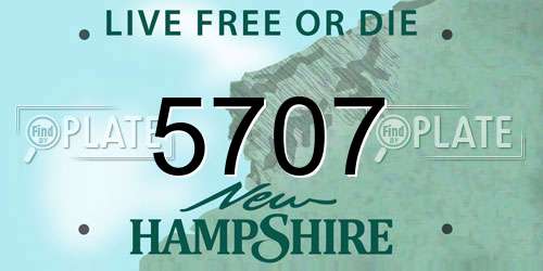 5707 New Hampshire License Plate