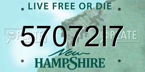 57072I7 New Hampshire License Plate