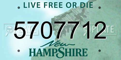 5707712 New Hampshire License Plate