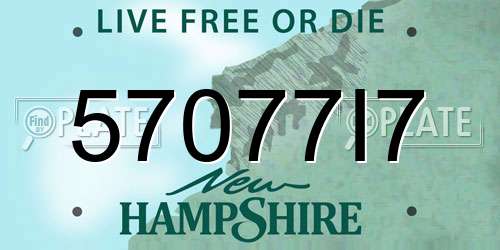 57077I7 New Hampshire License Plate