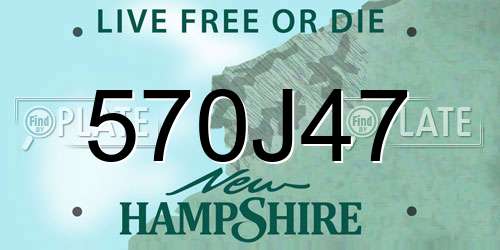 570J47 New Hampshire License Plate