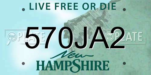 570JA2 New Hampshire License Plate