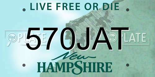 570JAT New Hampshire License Plate