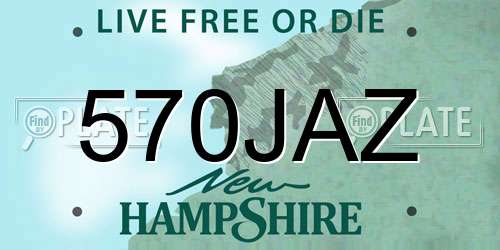 570JAZ New Hampshire License Plate