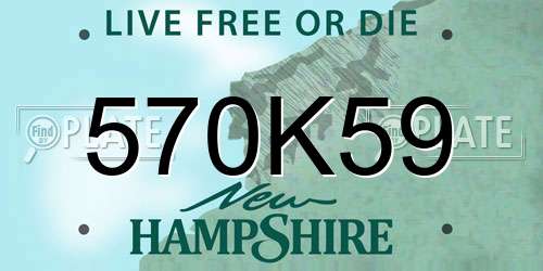 570K59 New Hampshire License Plate