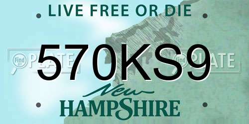 570KS9 New Hampshire License Plate
