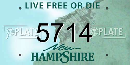5714 New Hampshire License Plate