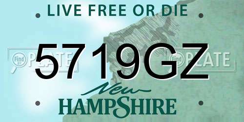5719GZ New Hampshire License Plate