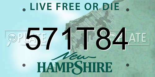 571T84 New Hampshire License Plate