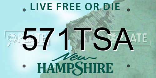 571TSA New Hampshire License Plate