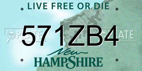 571ZB4 New Hampshire License Plate