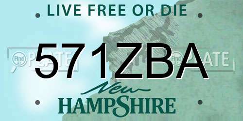 571ZBA New Hampshire License Plate