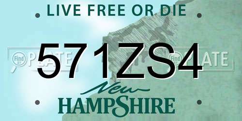 571ZS4 New Hampshire License Plate