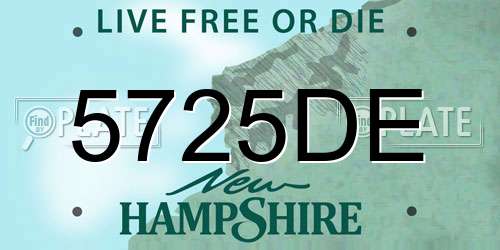 5725DE New Hampshire License Plate