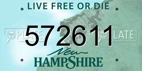 572611 New Hampshire License Plate