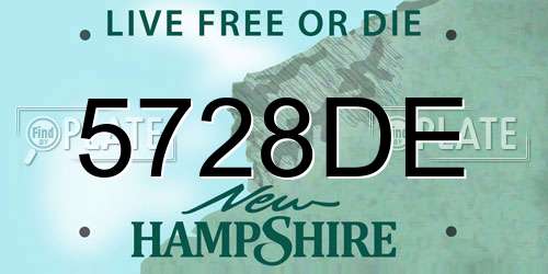 5728DE New Hampshire License Plate