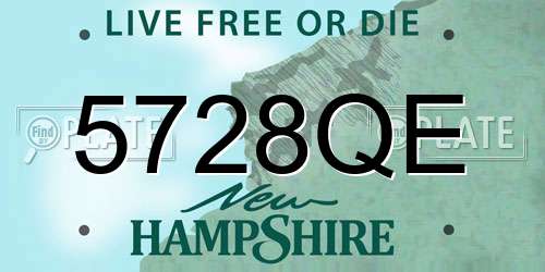5728QE New Hampshire License Plate
