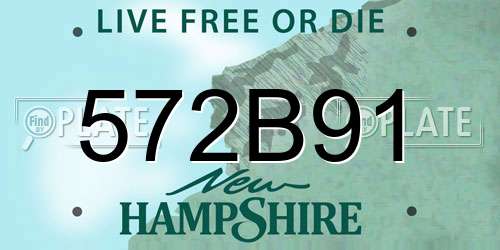 572B91 New Hampshire License Plate