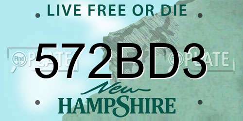 572BD3 New Hampshire License Plate