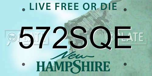 572SQE New Hampshire License Plate